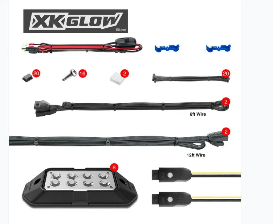 XK-ROCK-ADV – XK GLOW Underbody Light Kit, Under Body Mount LED Over 16 Million Colors With Amber Turn Signal Functio...